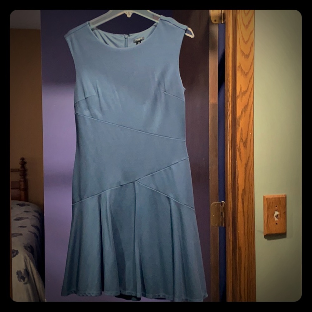 Ann Taylor petite dusty blue lined dress